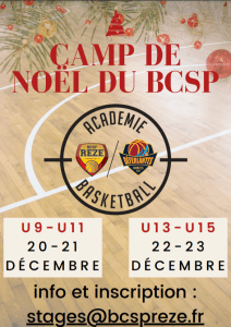 Stage de basket BCSP Rezé noel 2021 U9 U11 U13 U15